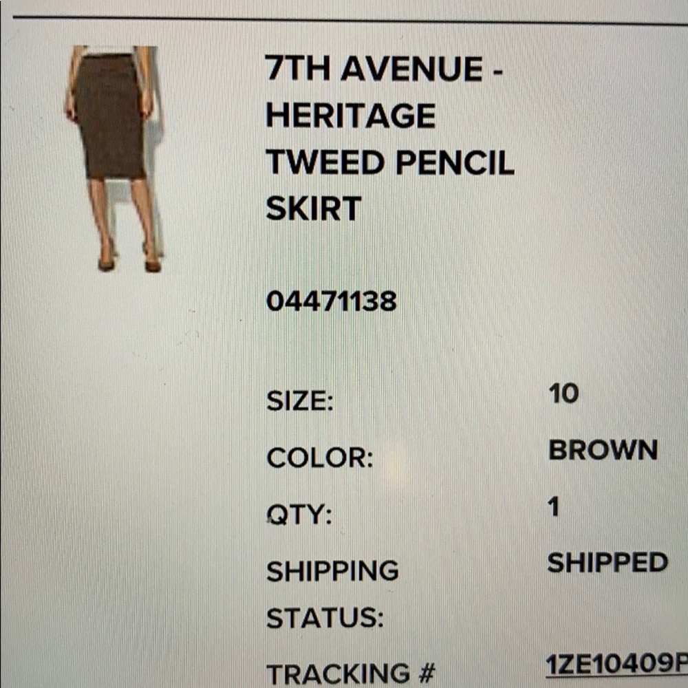 Brown Heritage Tweed Pencil Skirt